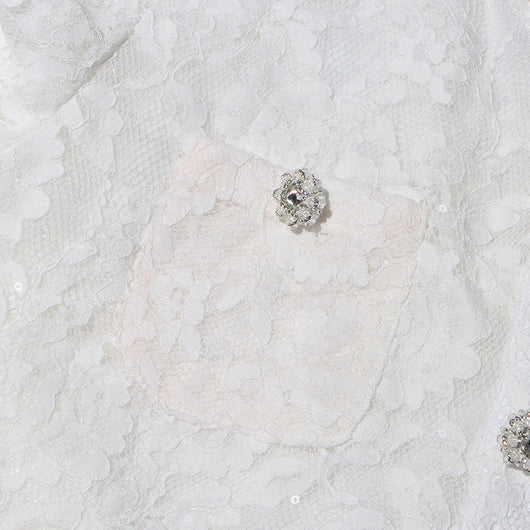 Conjunto Elegante con Blusa de Encaje Diamantado y Falda Cintura Alta - Image 19