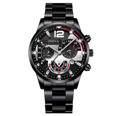 Set de 2 Relojes de Acero para Hombre con Pulsera - Diseño Ejecutivo Tres Ojos - Image 6