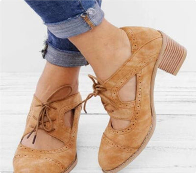 Zapatos Talla Grande 43 Mujer Verano Estilo Retro Europeo Punta Redonda Tacón Grueso - Image 6