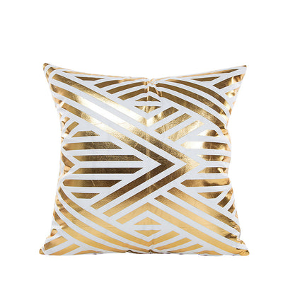Funda de Almohada Piña Dorada Geométrica - Diseño Minimalista Moderno - Image 3