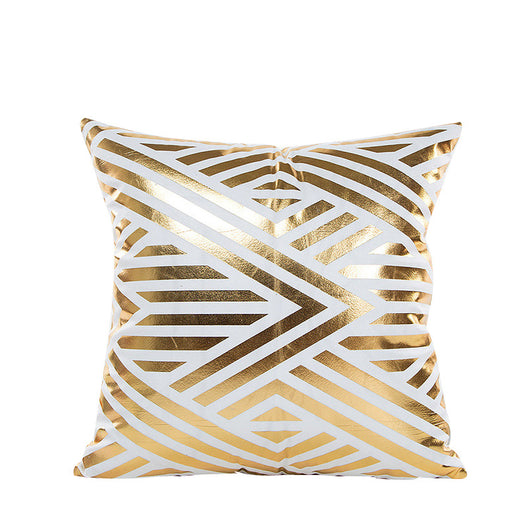 Funda de Almohada Piña Dorada Geométrica - Diseño Minimalista Moderno - Image 3