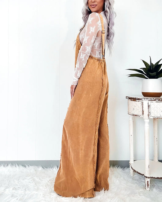 Jumpsuit Denim Vintage de Piernas Anchas con Tirantes - Image 13