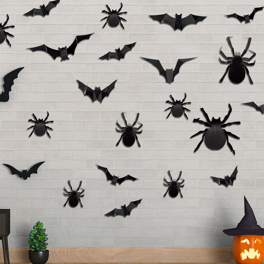 Pegatinas Murales 3D de Murciélagos y Arañas para Halloween - Set de 12 Piezas - Image 16