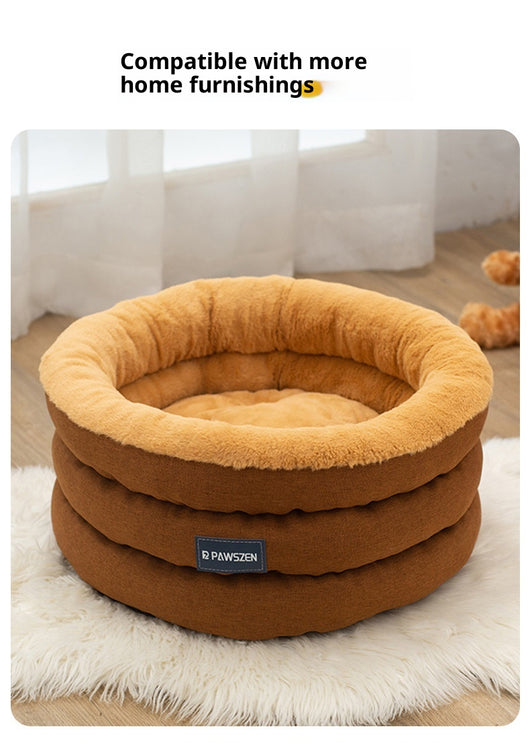 Cama Redonda para Mascotas Acolchada Invierno Tamaño Grande - Image 18