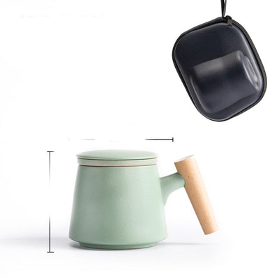 Taza de Cerámica Minimalista para Oficina con Mango de Madera - Image 28