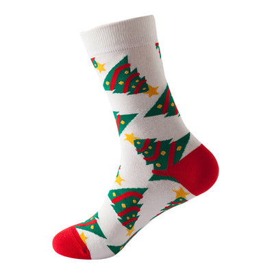 Calcetines Navideños de Algodón con Reno y Nieve - Diseño Festivo Alegre - Image 4