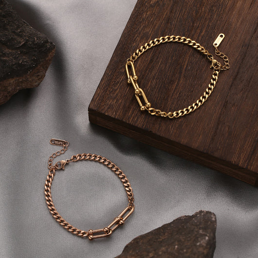 Pulsera de Cadena Cubana Hip Hop en Acero Titanio para Mujer