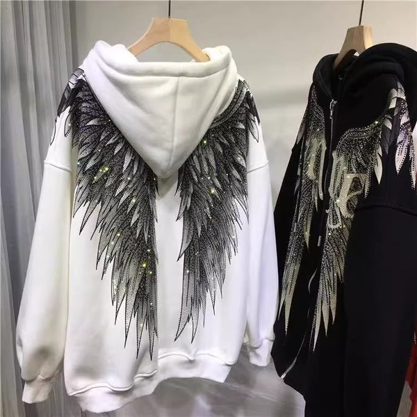 Abrigo Sudadera Acolchado de Lujo con Bordado Pesado y Detalles Brillantes