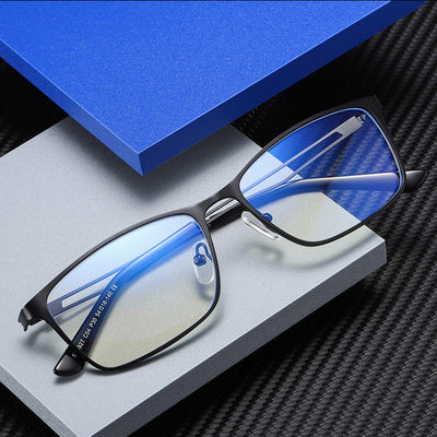 Lentes de Metal Semiarmazón con Filtro Azul para Hombre - Image 9