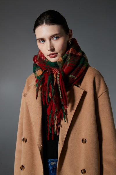 Bufanda Escocesa Roja y Verde - Estilo Europeo y Americano - Image 11