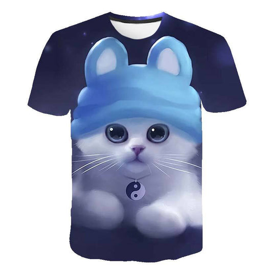 Playera de Verano para Niños Estampado Gatito Coreano - Image 76
