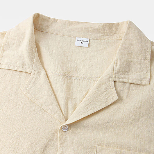 Camisa de Lino y Algodón Manga Corta para Hombre - Image 11