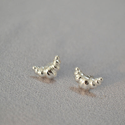Aretes de Botón Diseño Minimalista Japones Croissant Personalidad - Image 3