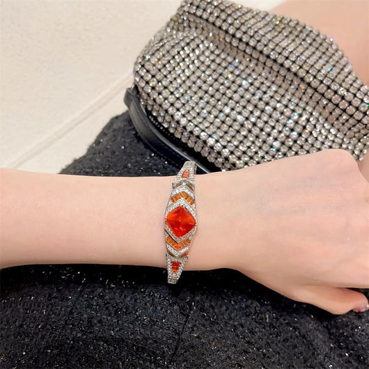 Pulsera Retro de Zircón y Esmeralda para Mujer - Diseño Lujoso y Único - Image 3