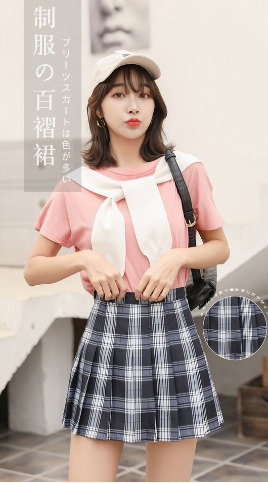 Falda Plisada Estilo Uniforme Escolar JK para Mujer - Image 15