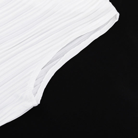 Conjunto Elegante Mujer: Pantalón Plisado Blanco y Playera Cuello Redondo - Image 14