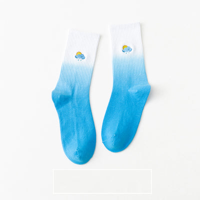Calcetines Medianos para Mujer con Bordado Tie-Dye Colorido - Image 6