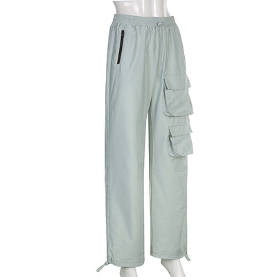 Pantalón Overol Cintura Alta con Bolsillos - Estilo Casual Recto - Image 11