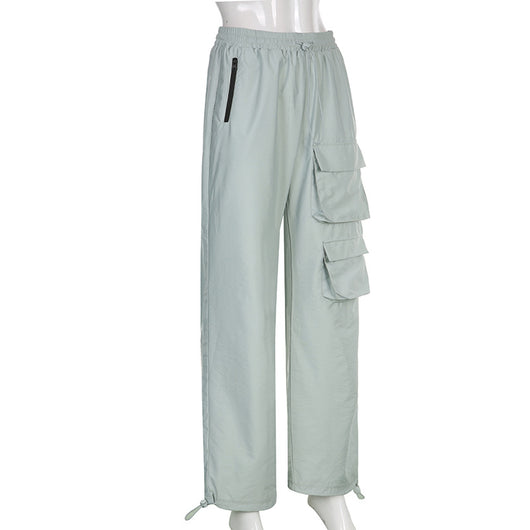 Pantalón Overol Cintura Alta con Bolsillos - Estilo Casual Recto - Image 11