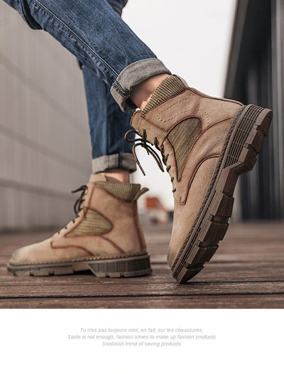 Botas Martin de Cuero para Hombre - Estilo Británico Versátil Otoño Invierno - Image 17