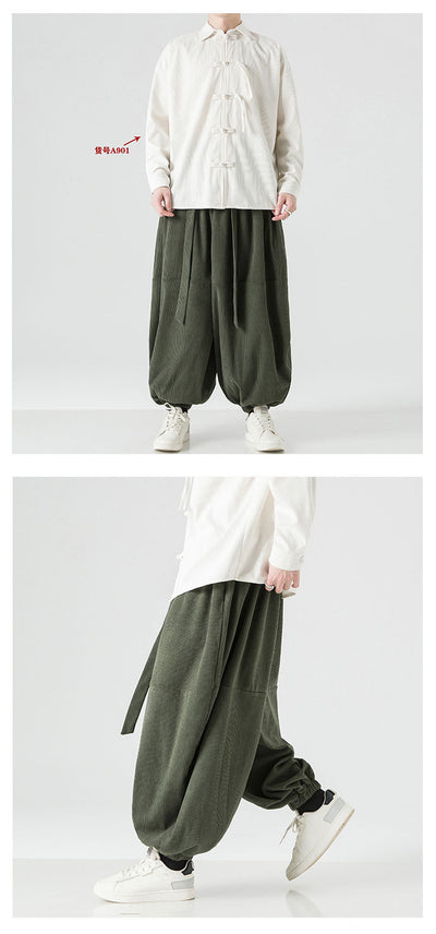 Pantalones Harem Sueltos para Hombre con Puños Elásticos - Image 14