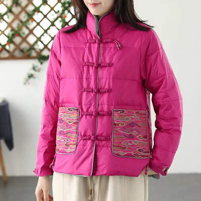 Chaqueta Acolchada Corta para Mujer con Bordado - Image 4