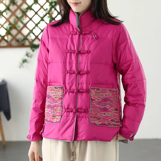 Chaqueta Acolchada Corta para Mujer con Bordado - Image 4