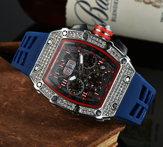 Reloj de Lujo para Hombre con Diseño Calavera y Cristales Brillantes - Image 4