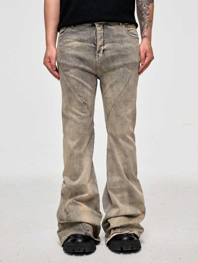 Jeans Desgastados con Efecto Teñido y Costuras Mezcladas - Image 7