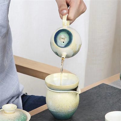 Tetera Artesanal Cerámica Retro Japonesa con Juego de Té - Image 15