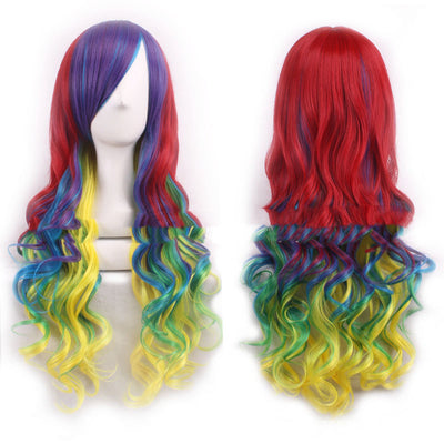 Peluca Harajuku Rizada Larga con Capucha Multicolor para Mujer - Image 6