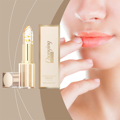 Labial Dorado con Cambio de Color por Temperatura y Caroteno