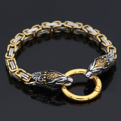Pulsera Cadena Emperador Cabeza de Lobo Nórdica 8mm - Image 4