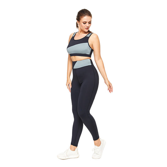 Ropa Deportiva Talla Grande para Mujer - Conjunto Yoga y Fitness con Diseño Combinado - Image 2