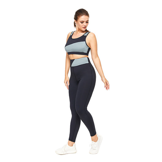 Ropa Deportiva Talla Grande para Mujer - Conjunto Yoga y Fitness con Diseño Combinado - Image 2