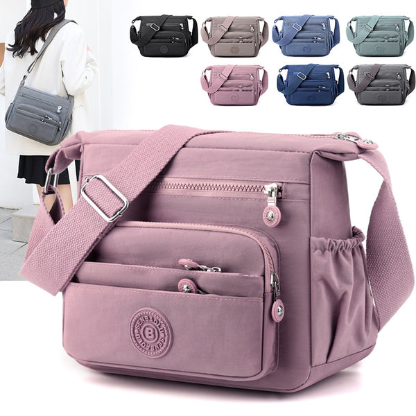 Bolsa Crossbody de Nylon Ligera con Gran Capacidad