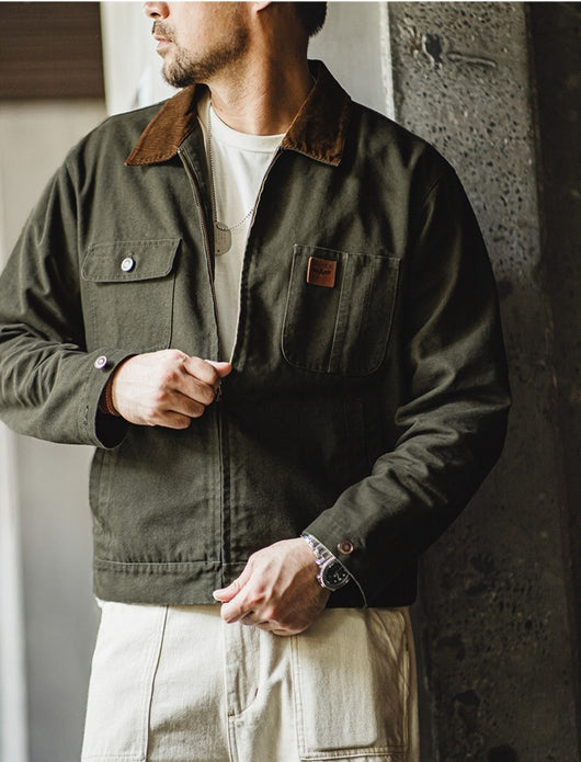 Chaqueta Detroit de Lona Pesada Estilo Retro - Abrigo Safari Corto Resistente - Image 9