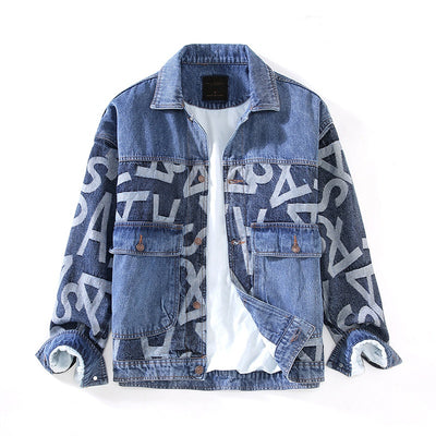 Chaqueta Denim Oversized Estilo Coreano con Costuras Artesanales para Hombre - Image 5