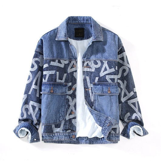 Chaqueta Denim Oversized Estilo Coreano con Costuras Artesanales para Hombre - Image 5