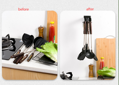 Organizador de Cocina sin Perforar - Estante Colgante Adhesivo para Utensilios - Image 6
