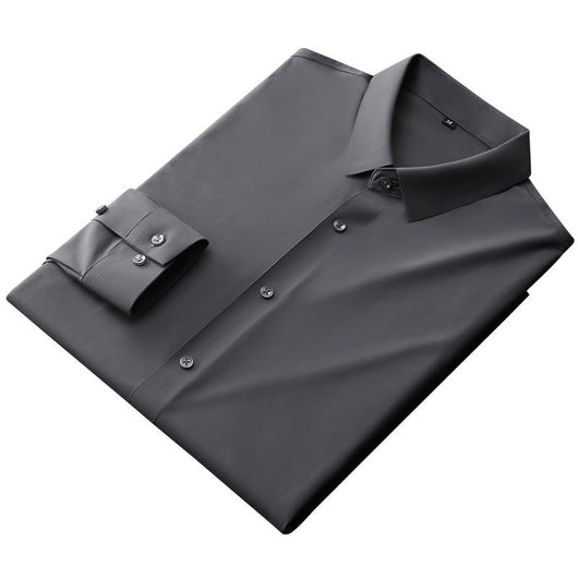 Camisa Ejecutiva Coreana Slim Fit de Punto Elástico para Hombre - Image 5