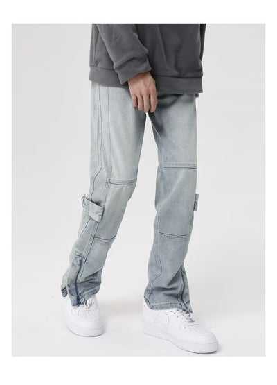 Jeans Vintage de Tiro Alto y Pierna Recta con Cierre Dividido - Image 11