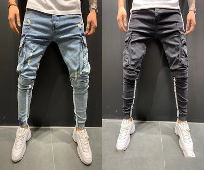 Pantalones Casuales Hombre con Corte Rodilla y Cierre Frontal - Image 11