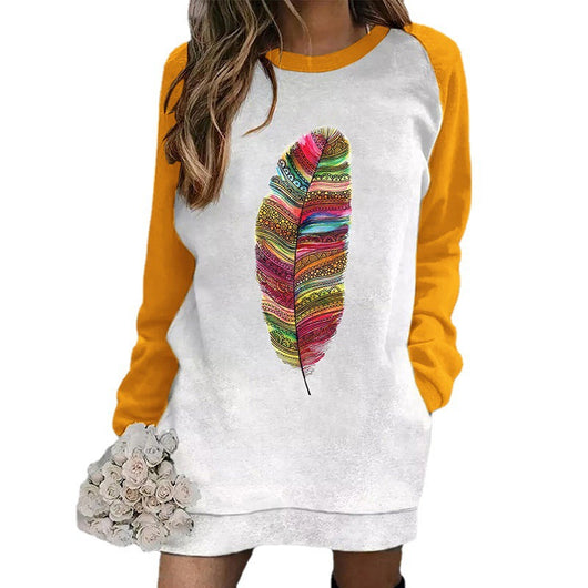 Vestido Suéter Holgado con Contraste de Colores y Bolsillos - Image 10