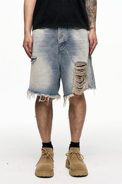 Shorts Vaqueros Holgados Estilo Retro Desgastado - Image 8