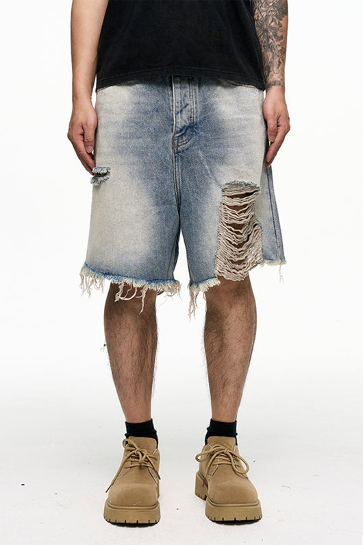Shorts Vaqueros Holgados Estilo Retro Desgastado - Image 8