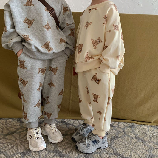 Conjunto de Buzo y Pantalón para Niños Primavera Otoño con Diseño de Osito - Image 10