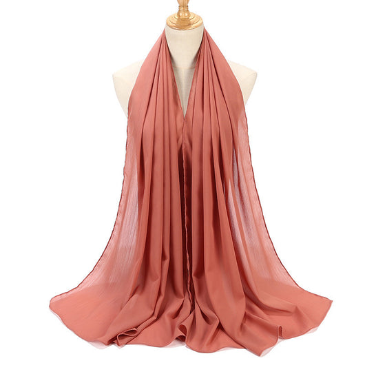 Pañuelo Chifón Plisado Transpirable para Mujer - Diseño Monocromo Elegante - Image 19