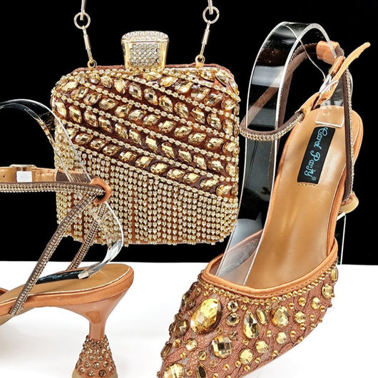 Sandalias de Tacón Alto con Strass y Bolso a Juego con Borlas 3D - Image 11