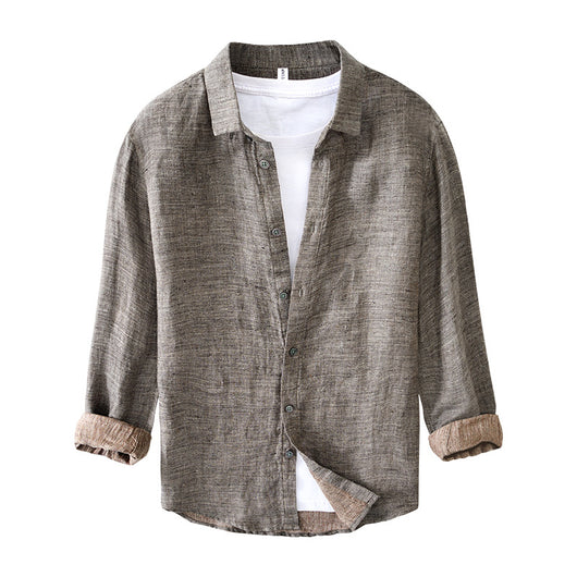Camisa de Lino Puro para Hombre de Manga Larga - Image 5